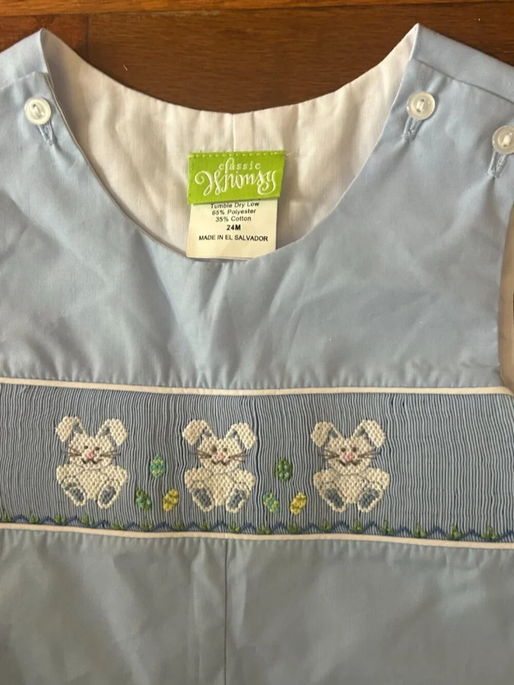 Classic Whimsy Boutique Smocked Easter Bunny Jon Jon Size 24 months Toddler Boy